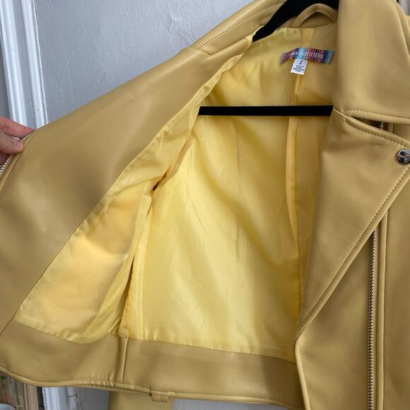 Urban Outfitters Celeste Faux Leather Moto Jacket Sz Small - Picture 10 of 11